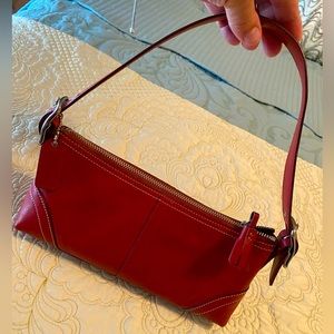 Deep Red Coach East-West Purse